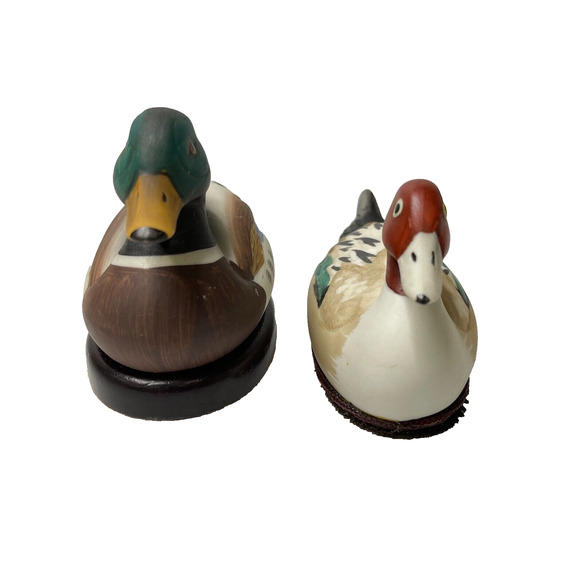 Lot of 2 Ceramic Duck Decoy Shoe Shine Brush and Lint Remover Handpainted VTG - Picture 2 of 11